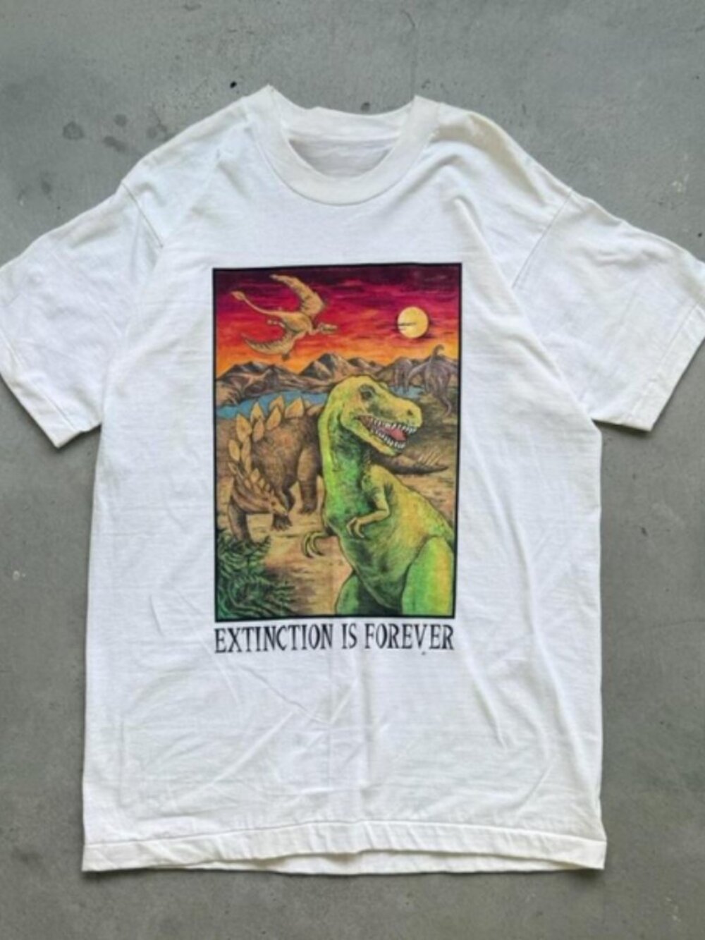 Dinosaur oversized Tee white Unisex T shirt